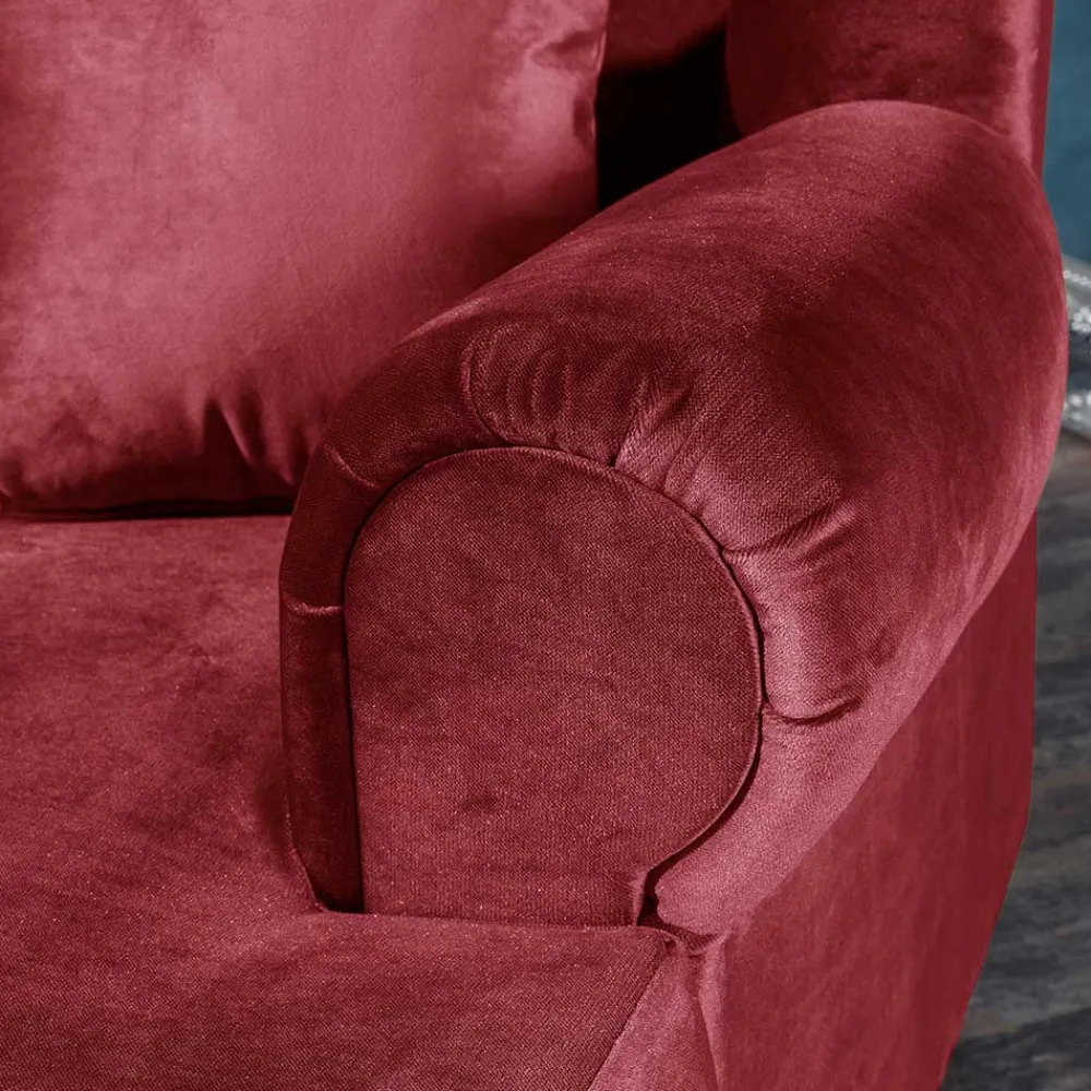 Wohnen Sessel<Big Sessel in Rot Samtvelours - Simple