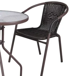 Wohnen Sitzgruppe<Bistro Sitzgruppe mit Glastisch - Justina (dreiteilig)