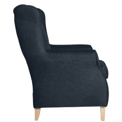 Wohnen Sessel<Blauer Ohrensessel mit Buche Beinen - Mag
