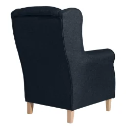 Wohnen Sessel<Blauer Ohrensessel mit Buche Beinen - Mag