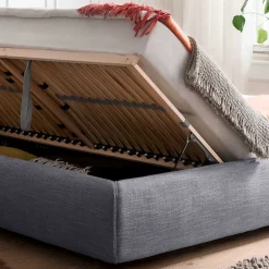Wohnen Betten<Blaues Polsterbett komplett mit Matratzen TTF - Sunset