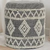 Wohnen Hocker<Boho Polsterhocker aus Wolle Webstoff - Fiodor