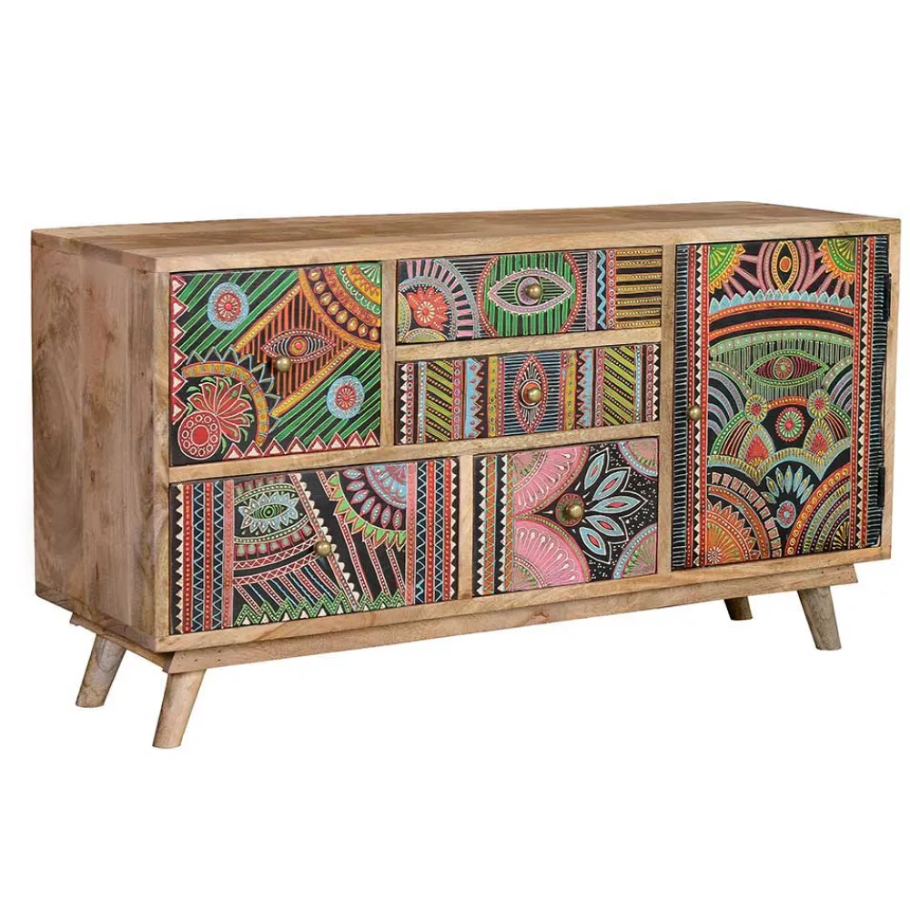 Wohnen Tv & Hifi-Möbel|Lowboards<Boho Style Kommode handbemalt - Winner