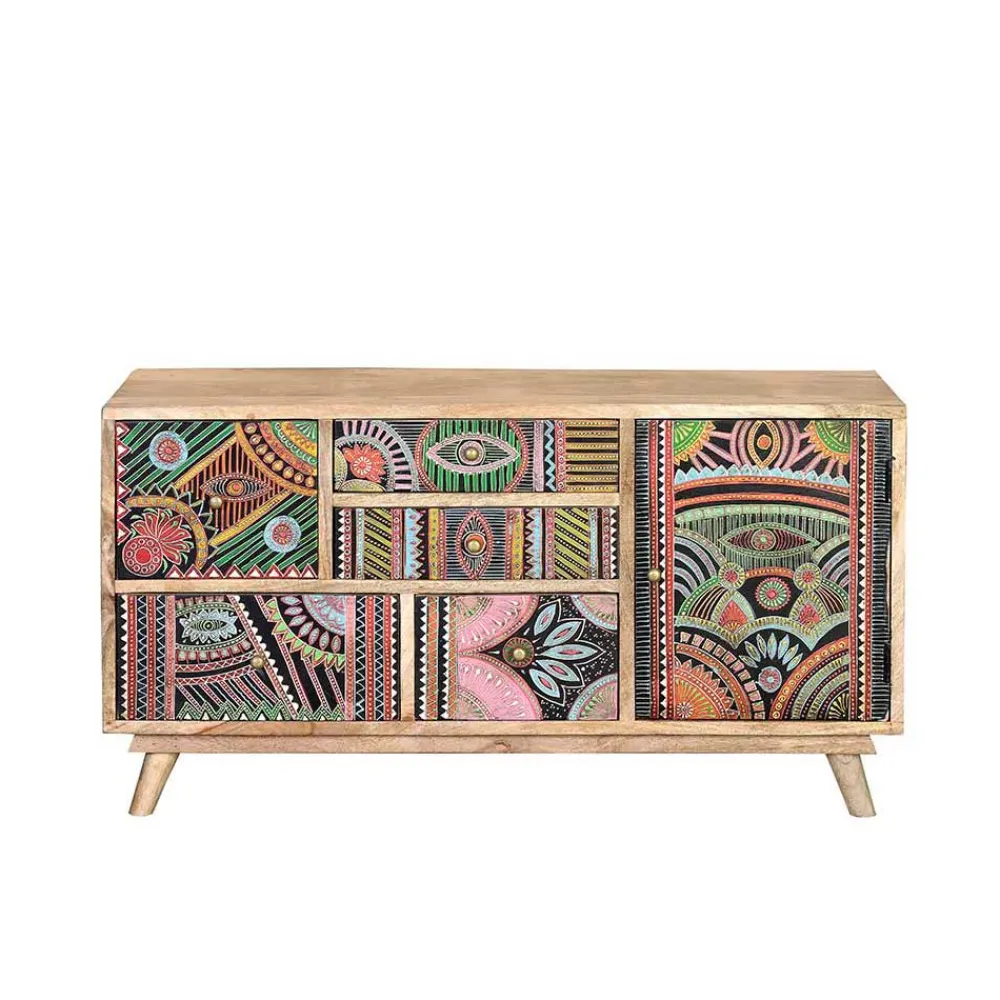 Wohnen Tv & Hifi-Möbel|Lowboards<Boho Style Kommode handbemalt - Winner