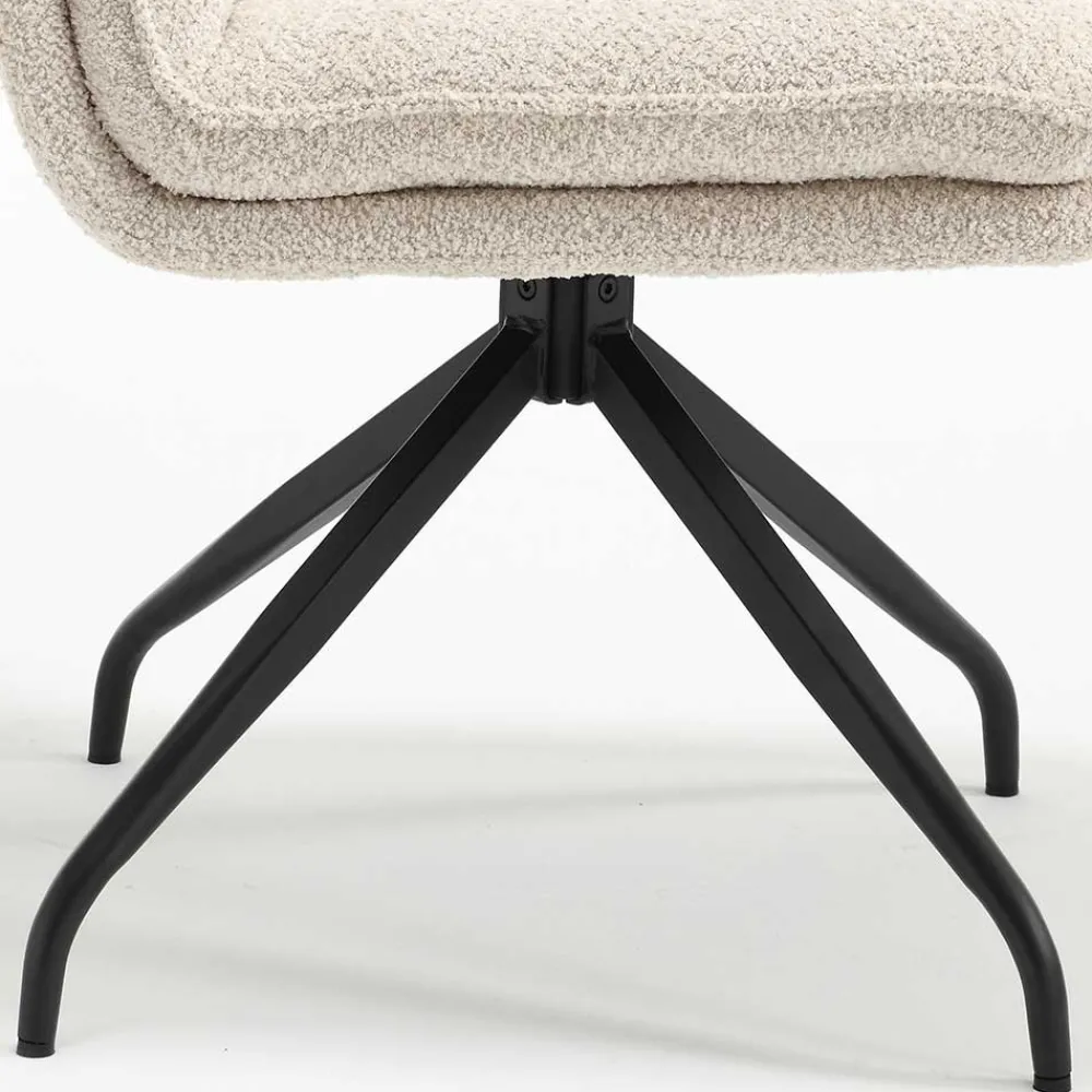 Wohnen Stühle<Boucle Drehstuhl in Creme - Rocono