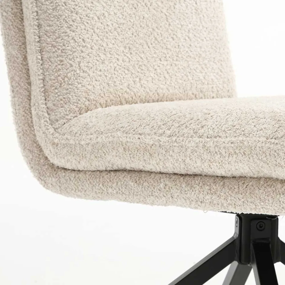 Wohnen Stühle<Boucle Drehstuhl in Creme - Rocono