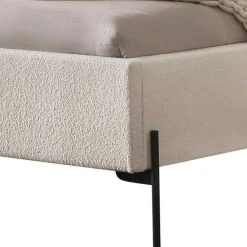 Wohnen Betten<Boucle Stoffbett in Creme Weiß - Fontana