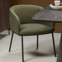 Wohnen Stühle<Boucle Tischsessel in Dunkelgrün - Norian