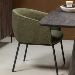 Wohnen Stühle<Boucle Tischsessel in Dunkelgrün - Norian