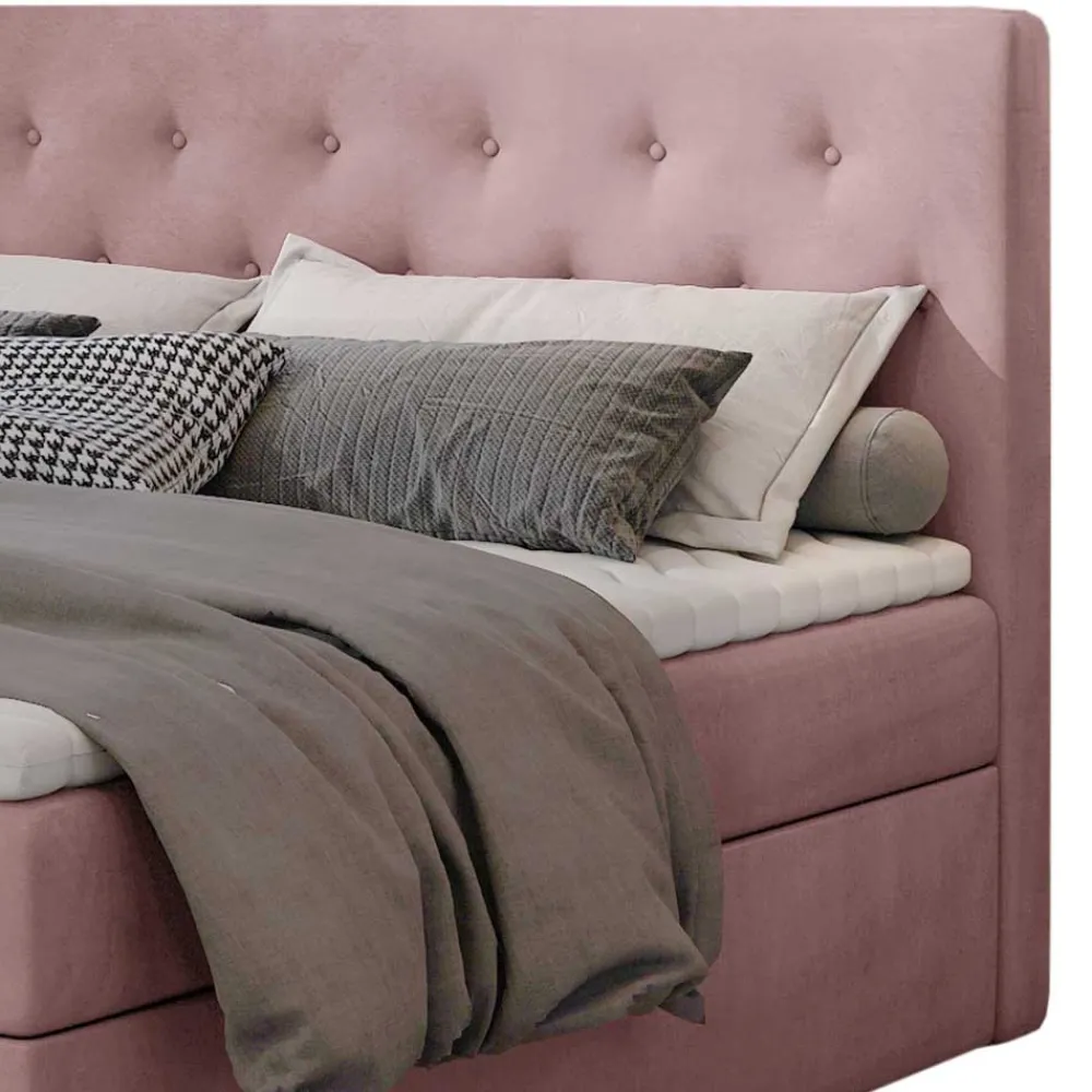 Wohnen Betten<Boxbett in Altrosa - matter Samt - Fernand