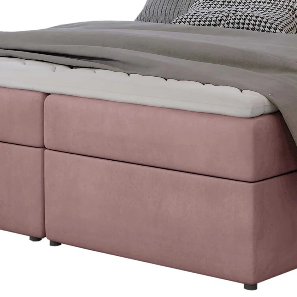 Wohnen Betten<Boxbett in Altrosa - matter Samt - Fernand