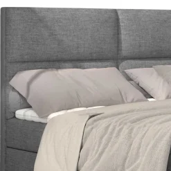 Wohnen Betten<Boxbett mit grauem Webstoffbezug - Loerena