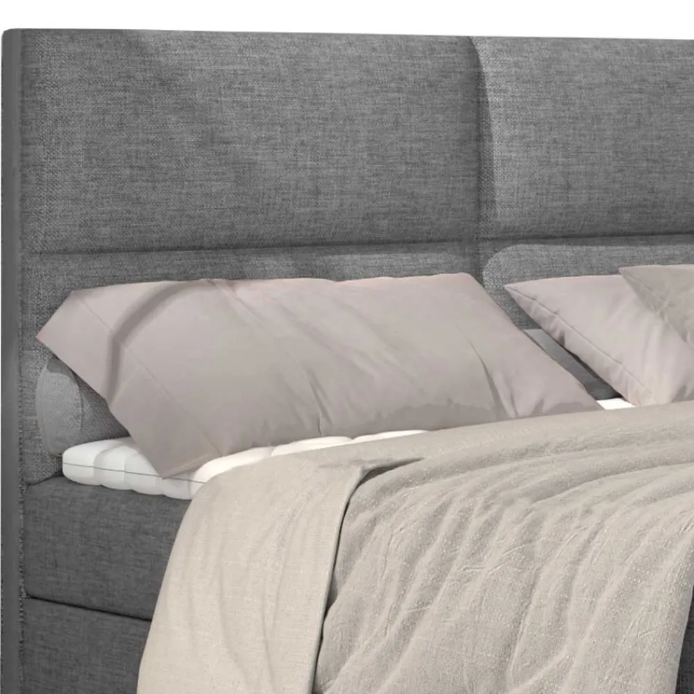 Wohnen Betten<Boxbett mit grauem Webstoffbezug - Loerena