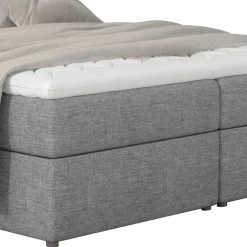 Wohnen Betten<Boxbett mit grauem Webstoffbezug - Loerena