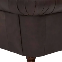 Wohnen Sessel<Brauner Chesterfieldsessel mit Lederbezug - Pluna