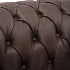 Wohnen Sessel<Brauner Chesterfieldsessel mit Lederbezug - Pluna