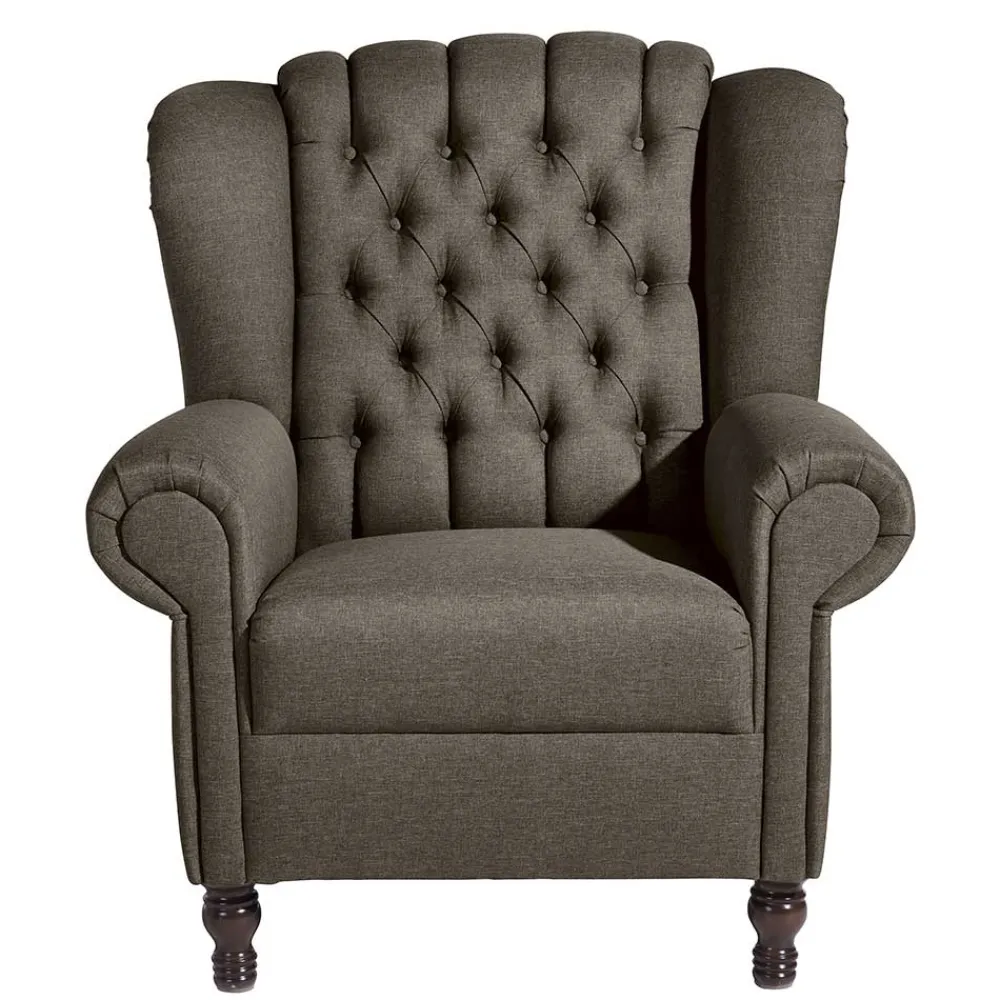 Wohnen Sessel<Brauner Federkernsessel im Chesterfield Look - Palencia