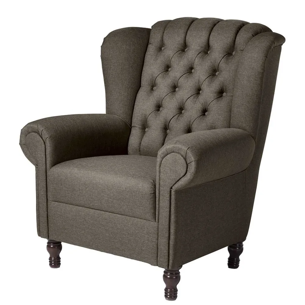 Wohnen Sessel<Brauner Federkernsessel im Chesterfield Look - Palencia