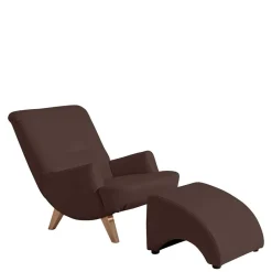Wohnen Sessel<Brauner Kunstledersessel mit Buche Beinen - Vastonia