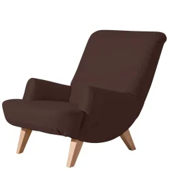 Wohnen Sessel<Brauner Kunstledersessel mit Buche Beinen - Vastonia
