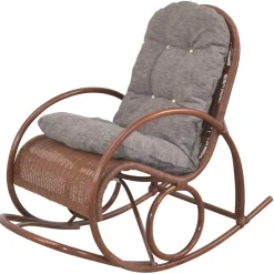 Wohnen Sessel<Brauner Schaukelstuhl aus lackiertem Rattan - Asalion