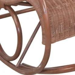 Wohnen Sessel<Brauner Schaukelstuhl aus lackiertem Rattan - Asalion