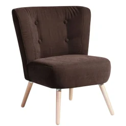 Wohnen Sessel<Brauner Wohnzimmersessel aus Velours - Hippa