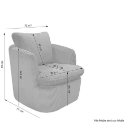 Wohnen Sessel<Breitcord Sessel in Offwhite - Fenturam