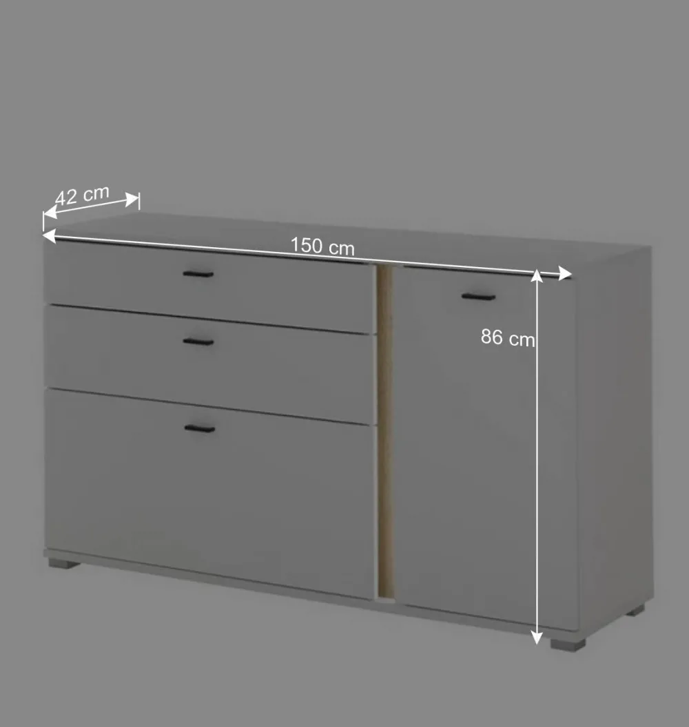 Wohnen Sideboards<Breite Kombi-Kommode mit LED Beleuchtung - Racelyn