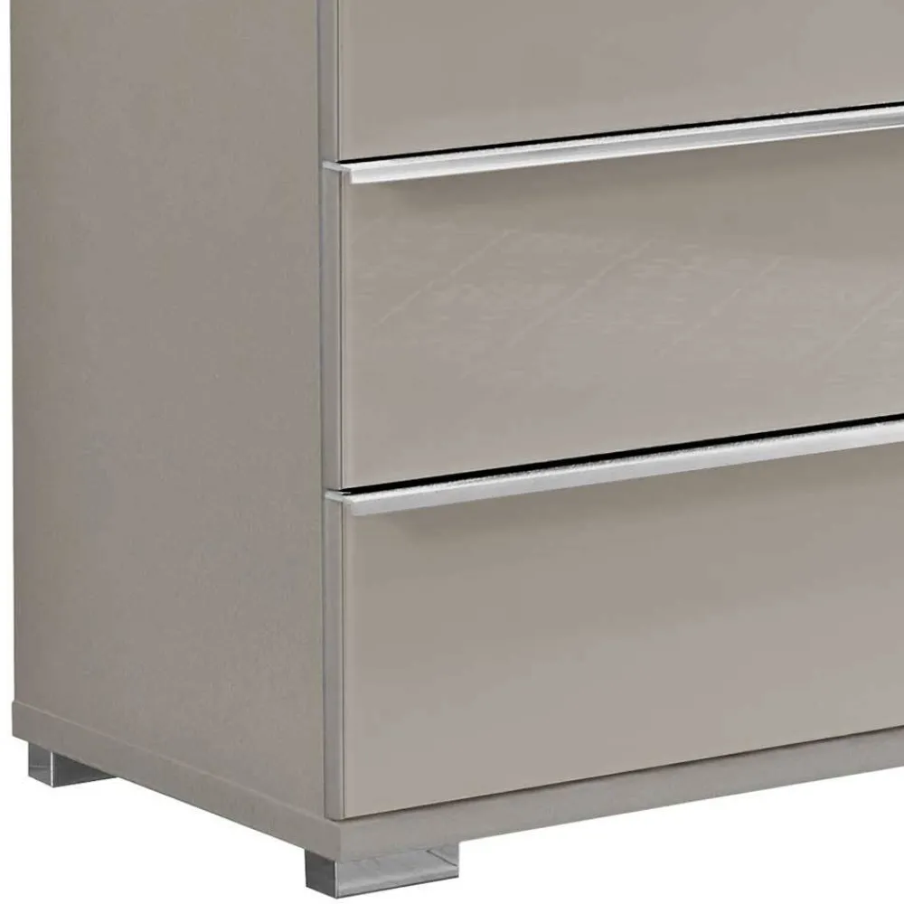 Wohnen Sideboards<Breite Kommode in Hellgrau mit Glasfront - Nucina