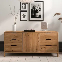 Wohnen Tv & Hifi-Möbel|Lowboards<Breite Kommode mit sechs Schubladen und Tür - Laida