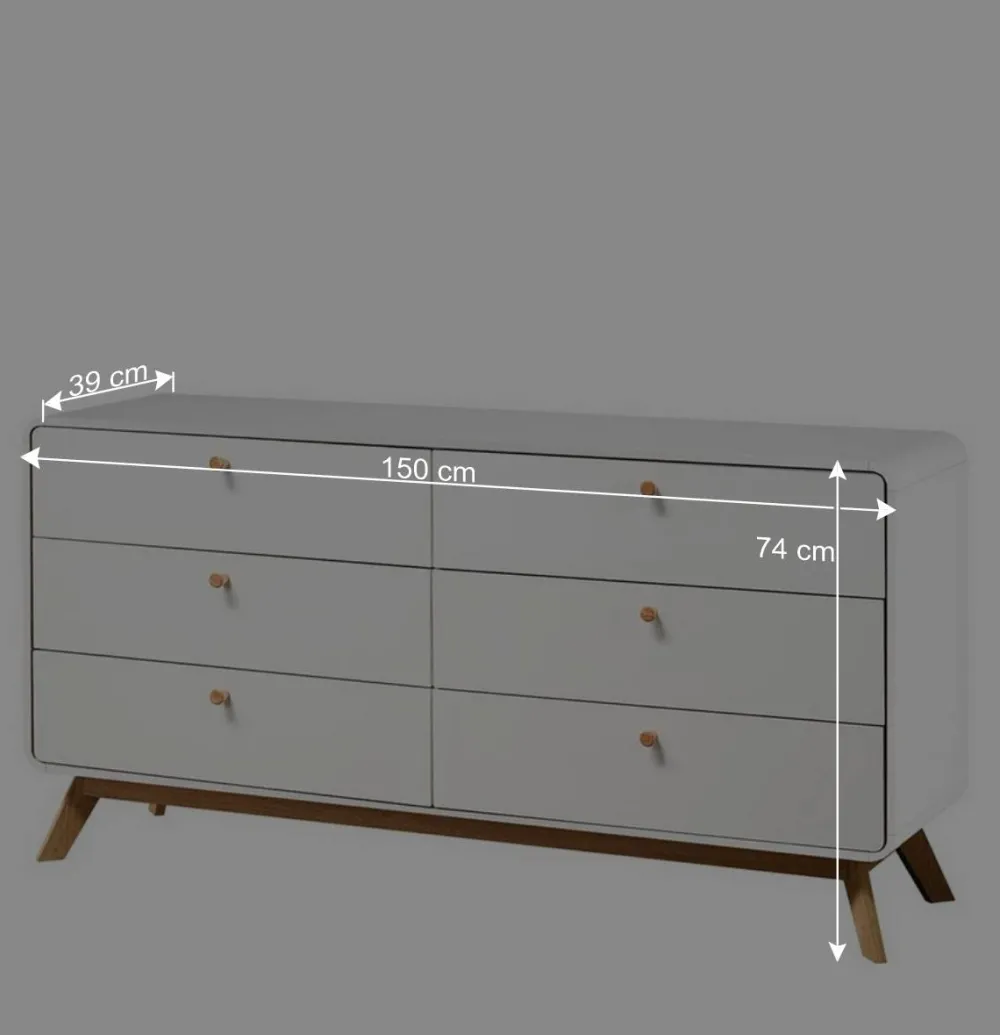 Wohnen Sideboards<Breite Kommode mit sechs Schubladen - Kolreva