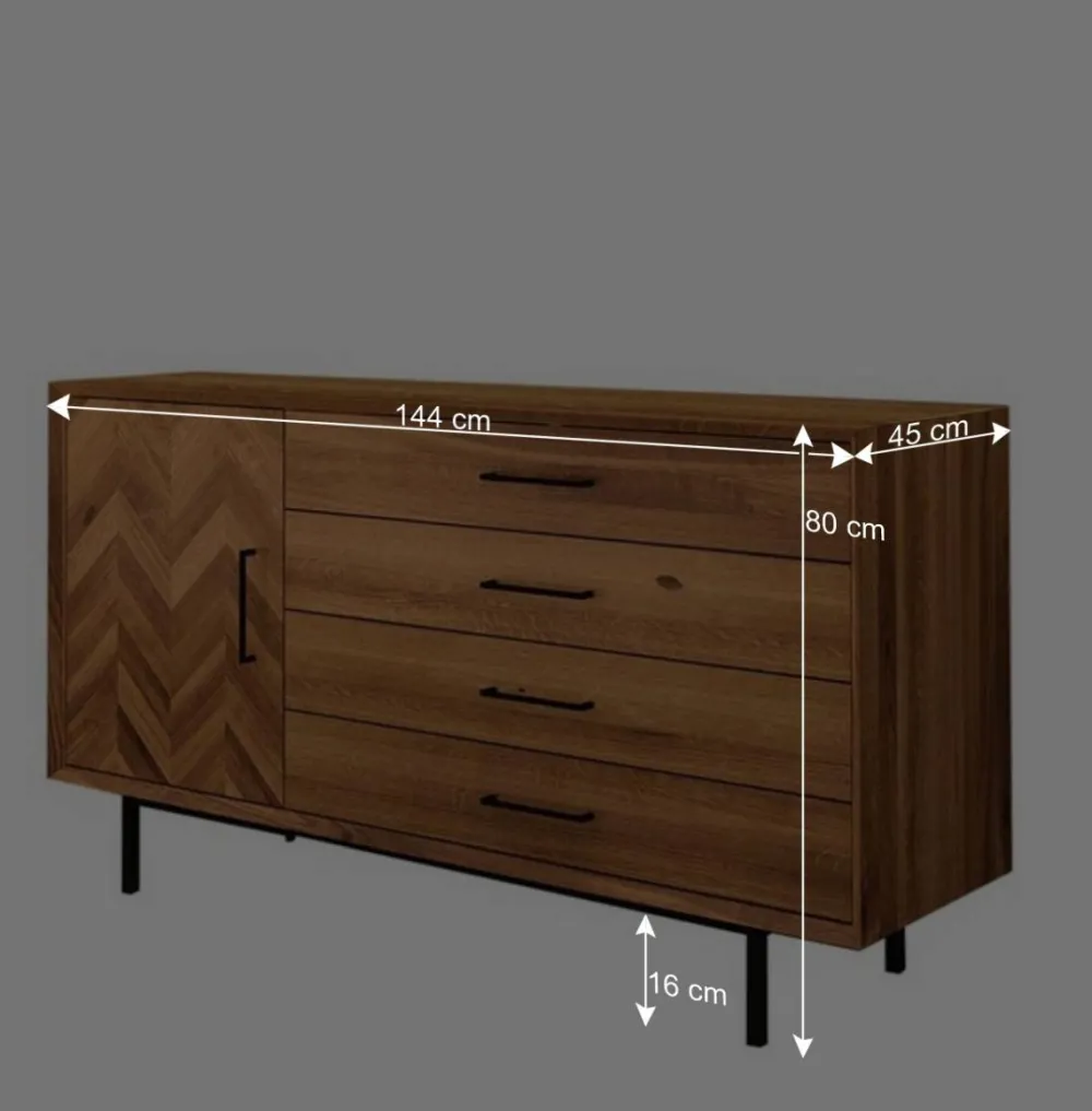 Wohnen Sideboards<Breite Kommode mit vier Schubladen & Tür - Kerfa