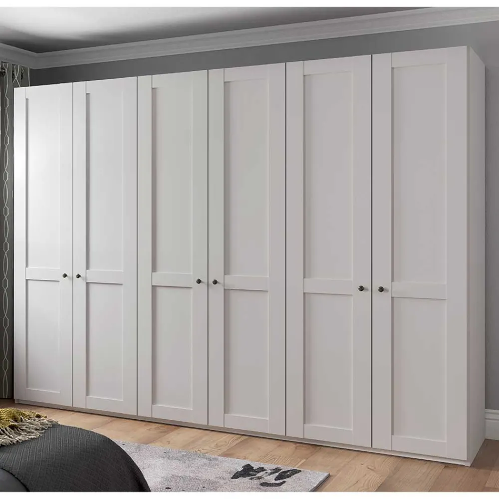 Wohnen Kleiderschränke<Breiter Kleiderschrank in Weiß 6-türig - Flinn