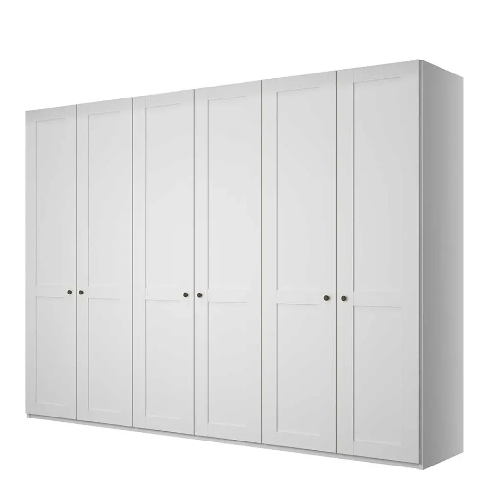 Wohnen Kleiderschränke<Breiter Kleiderschrank in Weiß 6-türig - Flinn