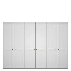 Wohnen Kleiderschränke<Breiter Kleiderschrank in Weiß 6-türig - Flinn