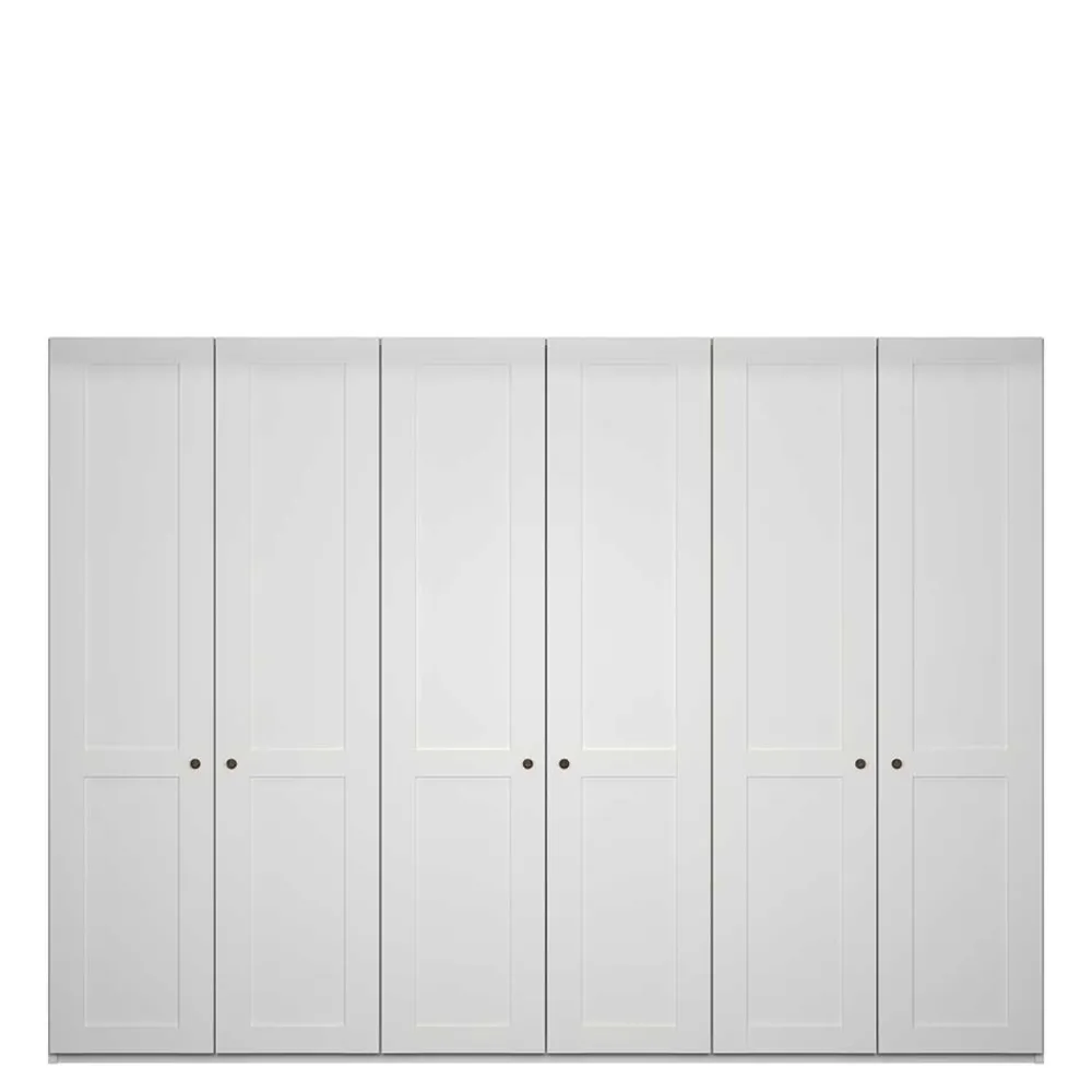 Wohnen Kleiderschränke<Breiter Kleiderschrank in Weiß 6-türig - Flinn