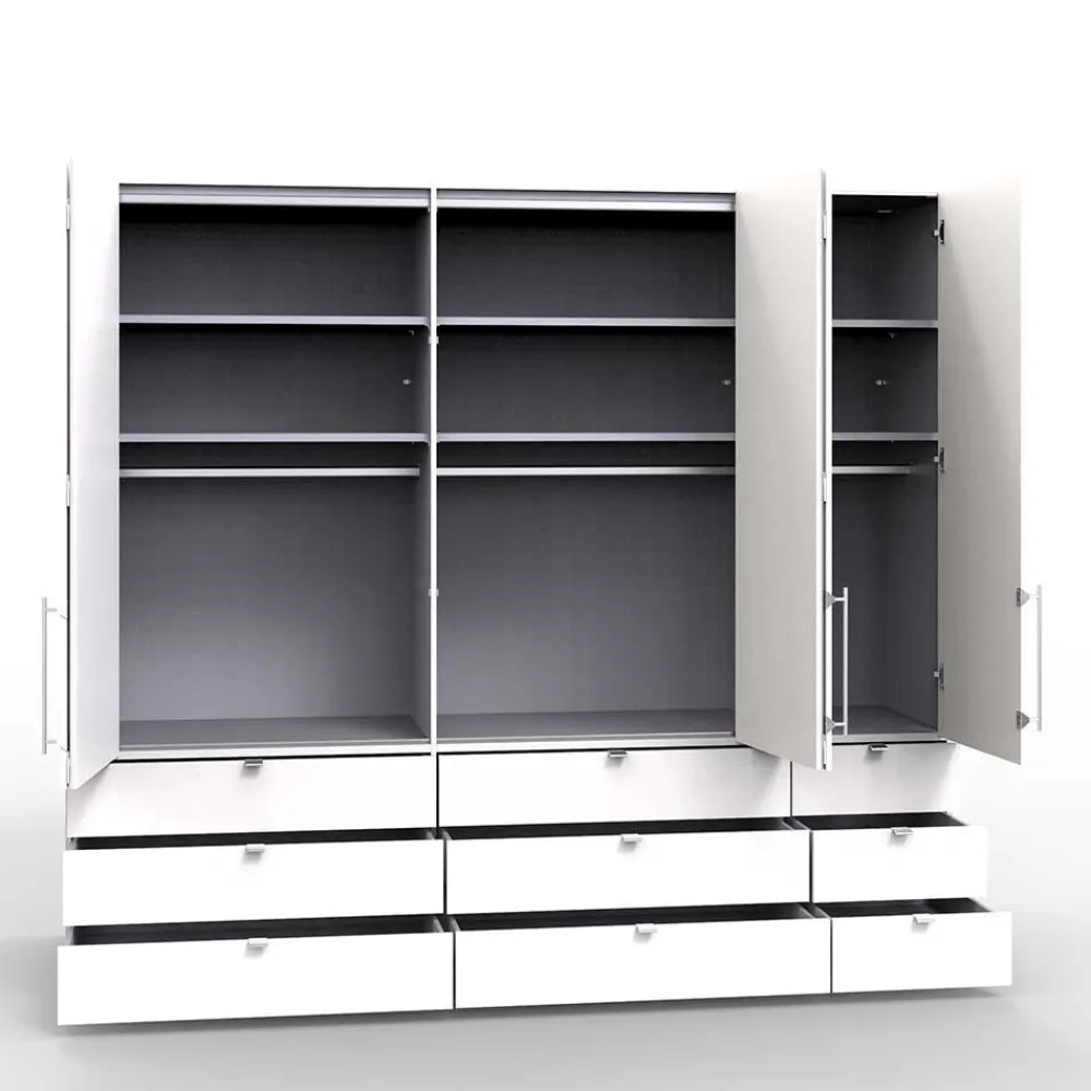 Wohnen Kleiderschränke<Breiter Kleiderschrank in Weiß - Bosays