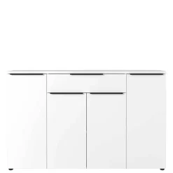 Wohnen Sideboards<Büro Highboard in Weiß mit schwarzen Griffen - Sparkle