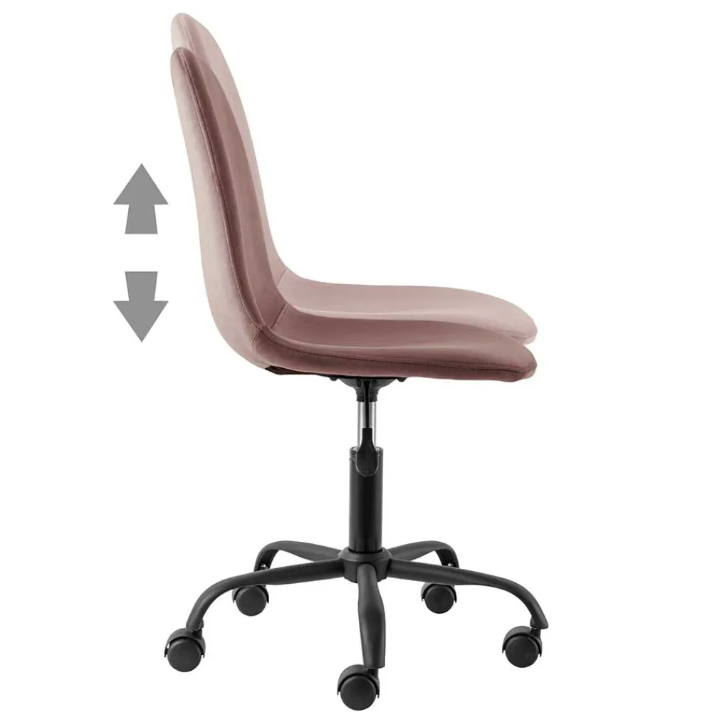 Wohnen Stühle<Büro Schalenstuhl in Rosa Samt - Hypening