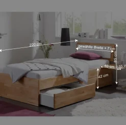 Wohnen Betten<Buche Massivholzbett Gulmez inklusive Bettkästen mit gedämpftem Selbsteinzug