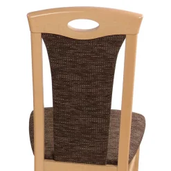 Wohnen Stühle<Buche Stühle mit Strukturstoff Masuza in Mocca Braun meliert (2er Set)
