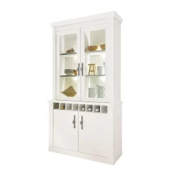 Wohnen Kommoden|Vitrinen<Buffet Vitrine in weißer Holzoptik Pinie - Liancos