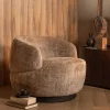 Wohnen Sessel<Chenille Drehsessel in Beige - Anvica