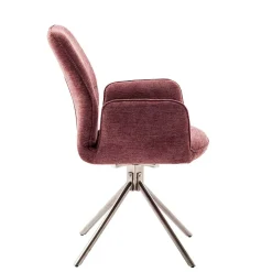 Wohnen Stühle<Chenille Drehstühle in Altrosa - Veron (2er Set)