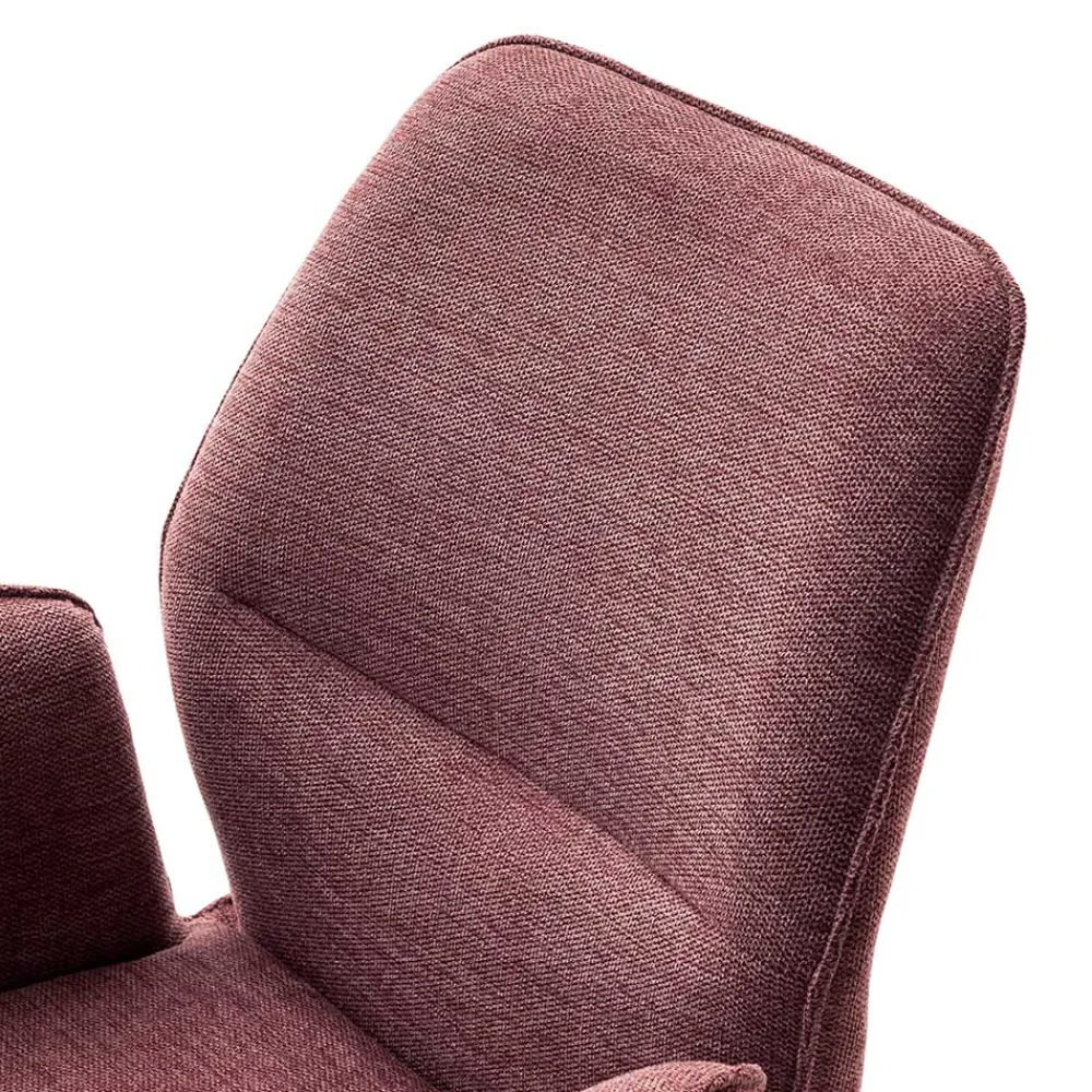 Wohnen Stühle<Chenille Drehstühle in Altrosa - Veron (2er Set)