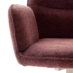 Wohnen Stühle<Chenille Drehstühle in Altrosa - Veron (2er Set)