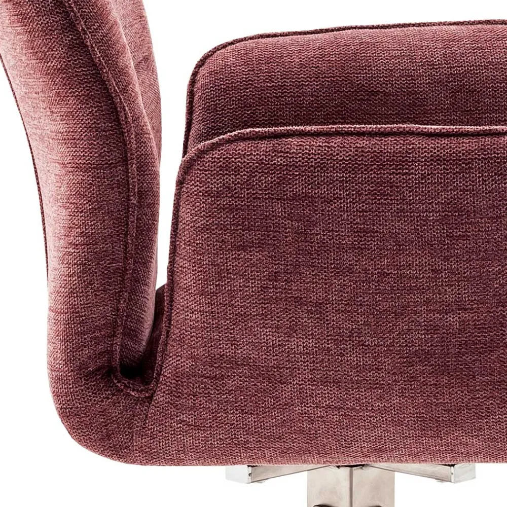 Wohnen Stühle<Chenille Drehstühle in Altrosa - Veron (2er Set)