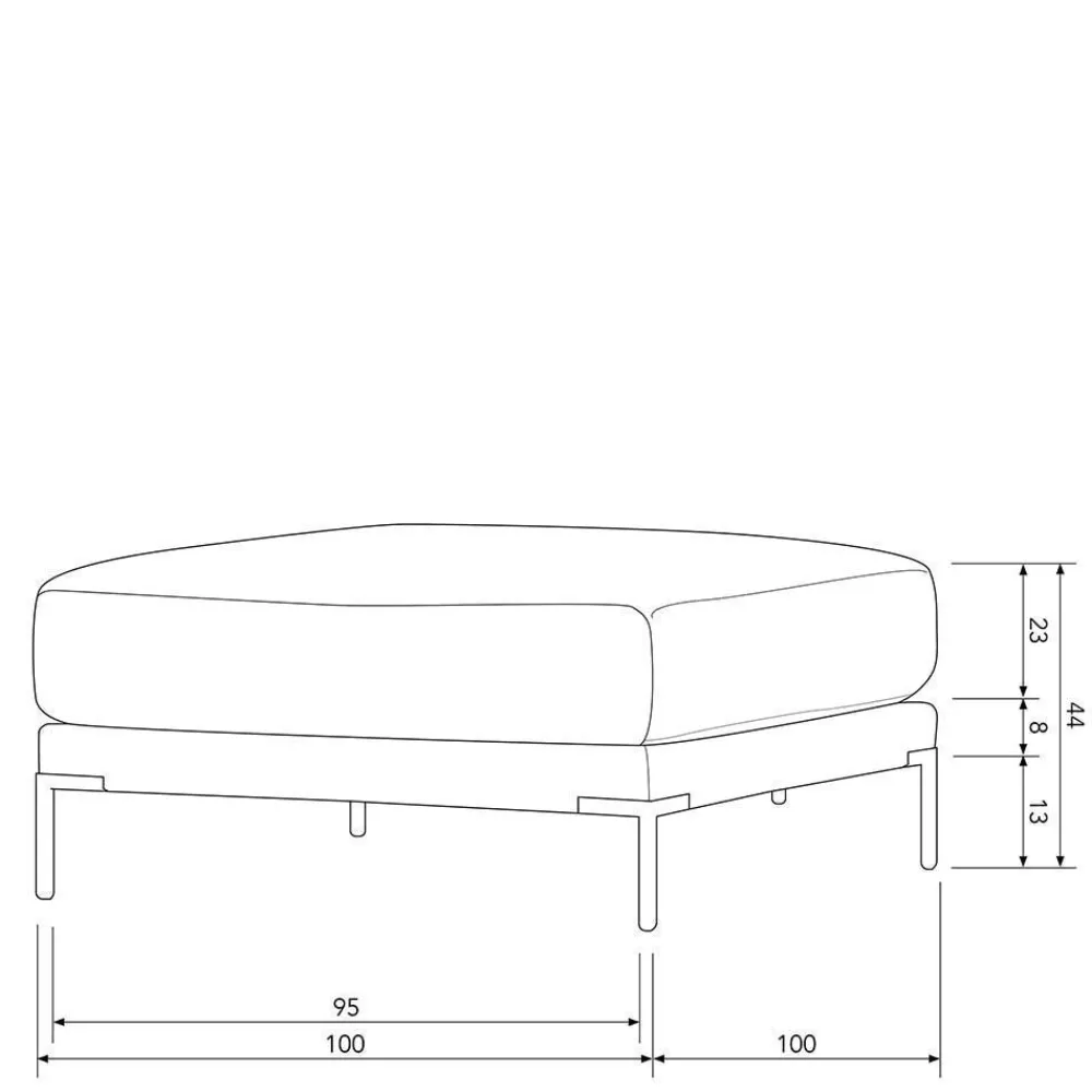 Wohnen Hocker<Chenille Hocker in Beigegrau Melange - Paola