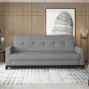 Wohnen Betten|Sofas<Chenille Klappsofa in Hellgrau - Abagail